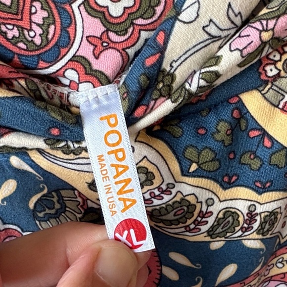 Popana Maxi Skirt with Paisley Pattern - Navy and Cream. - Picture 2 of 5